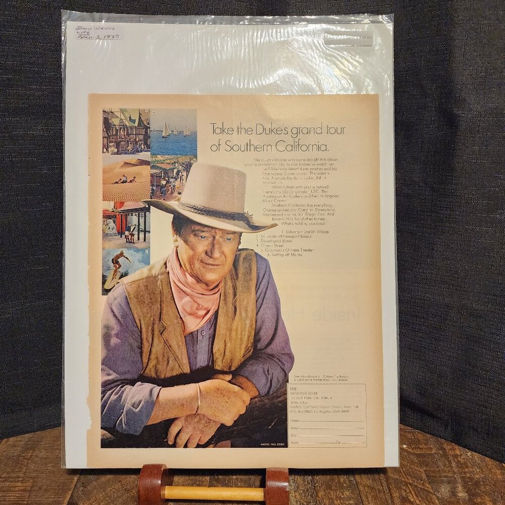 Southern California Tourism Advertisement with John Wayne